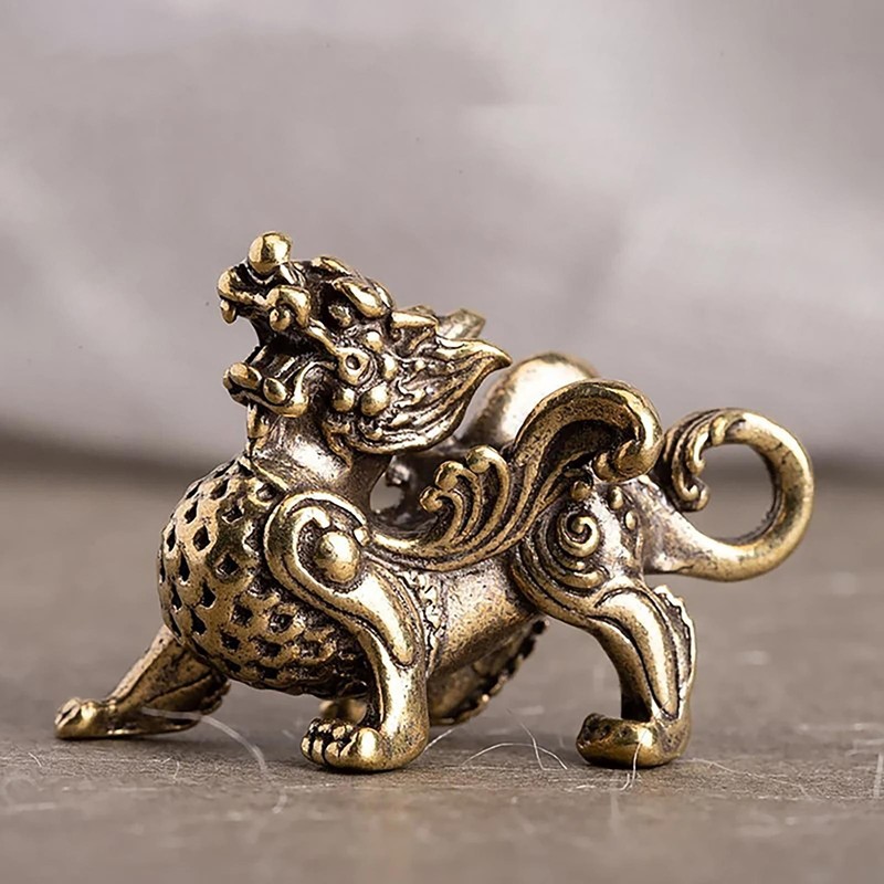 Mini Chinese Dragon Statue Brass Dragon Figurine Ornament Feng Shui Gift