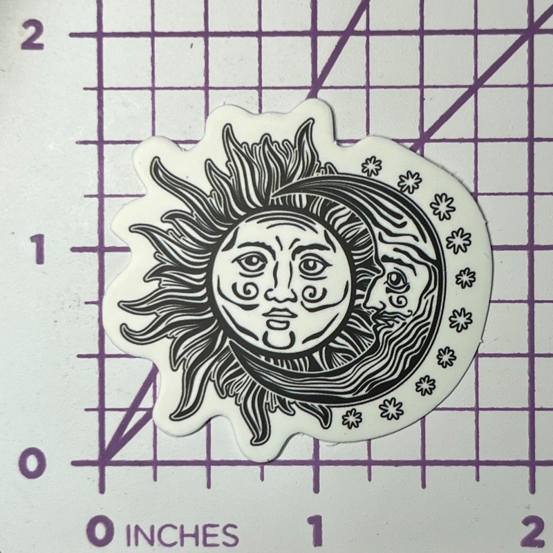 Sun Moon and Stars Celestial B + W – Vinyl Sticker Decal Sticker Bomb Pen & Ink