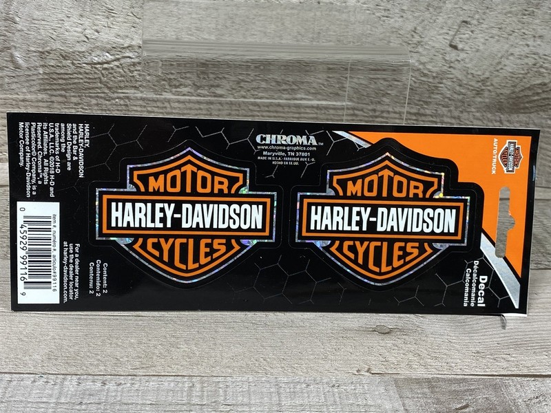 Harley Davidson Motorcycles Holographic Bar & Shield Decal - 2 Stickers - New