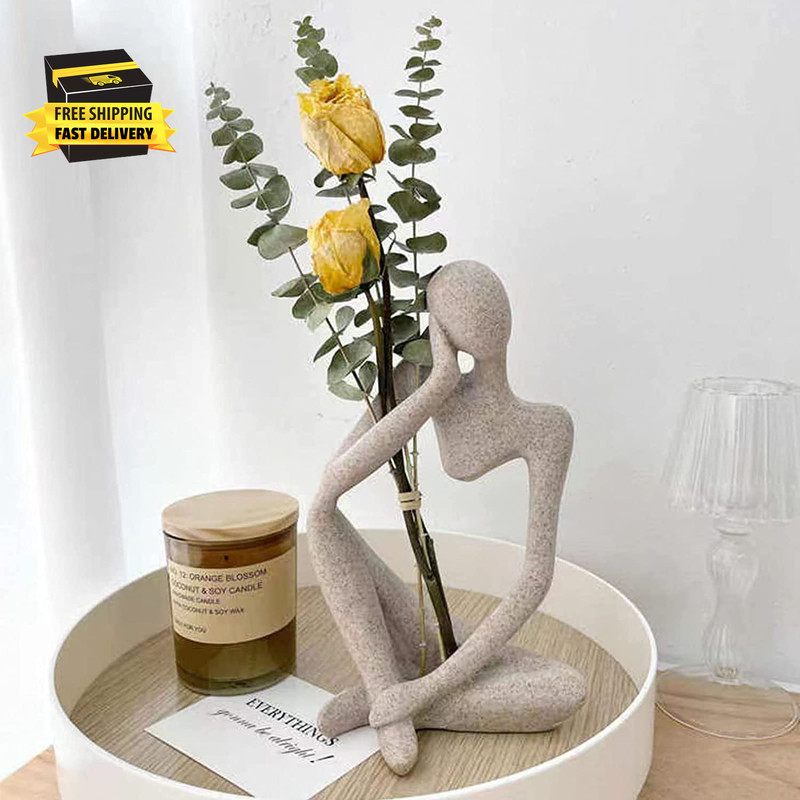 Thinker Statues and Sculptures, Sandstone Resin Thinker Statue Ornaments, Abstra