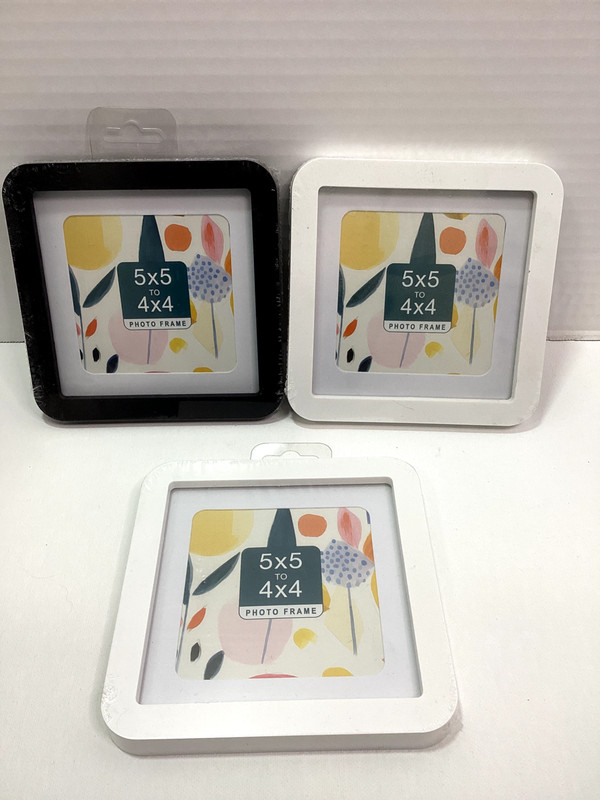 3 5×5 to 4×4 photo frame (1 black, 2 white)