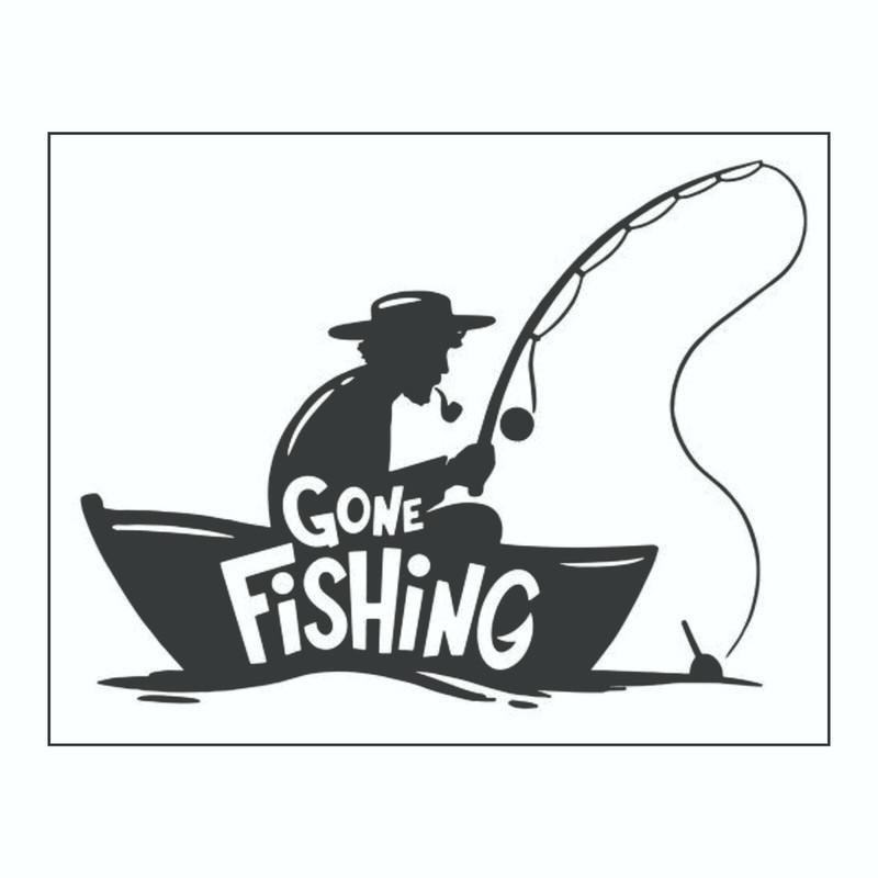 Gone Fishing Sticker, Decal, Bumper Sticker Truck, Fishing, Boat Stickers