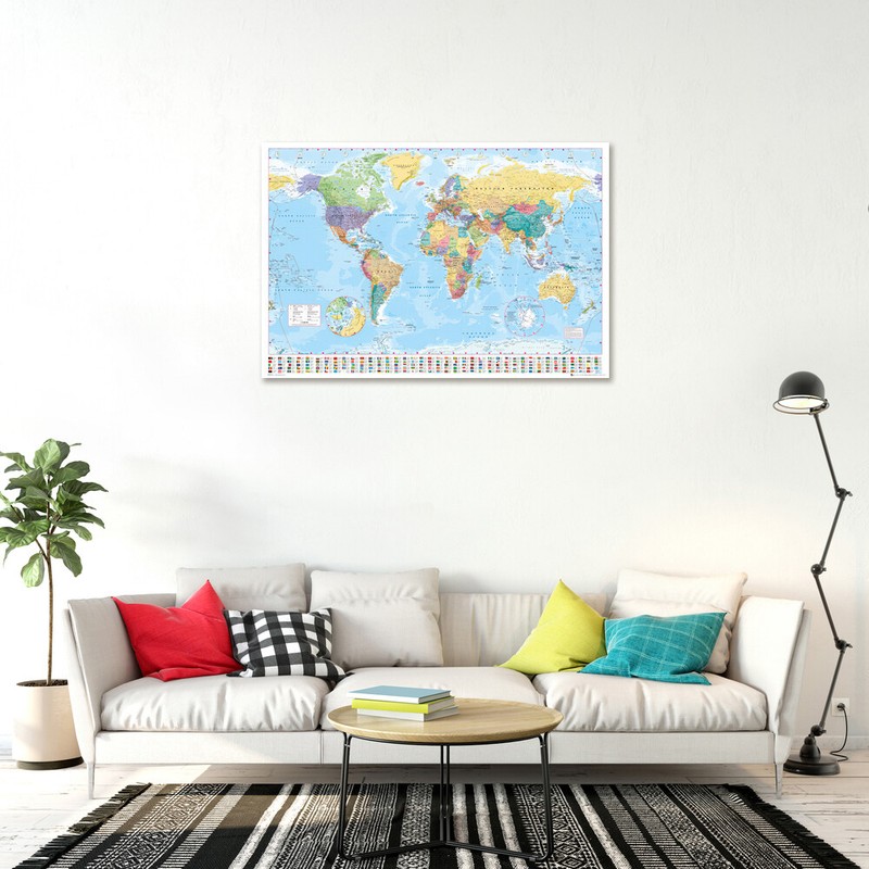 Political Map Of The World - Poster / Print (World Map With Flags - 2016) gallery