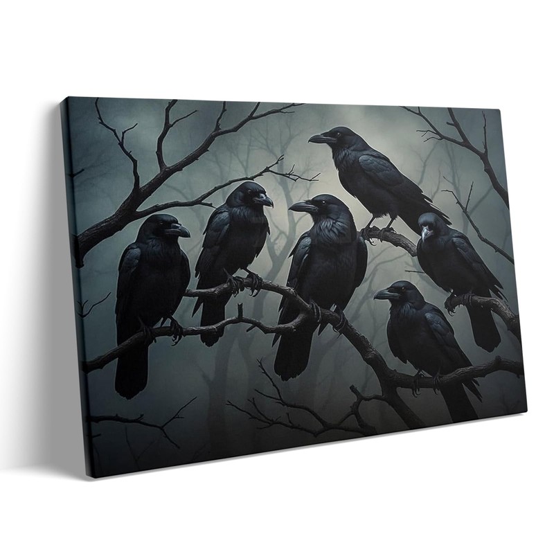Skeleton Party Canvas Wall Art Framed, Gothic Haunted Ballroom Picture Print gallery