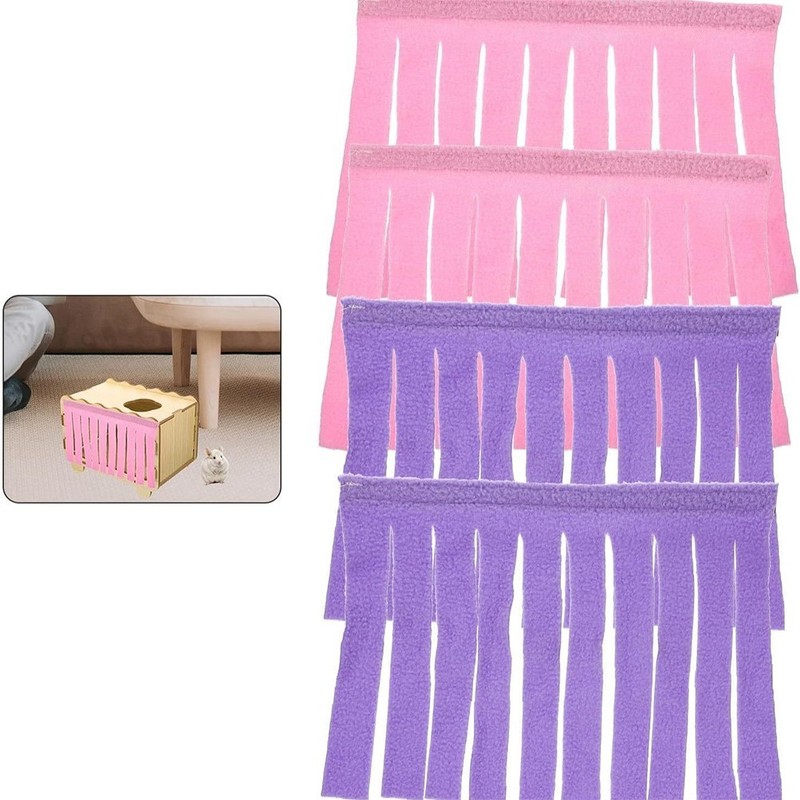Cage Hideout Curtains 4pcs for Guinea Pigs & Hamsters 0.3cm Thick Cloth