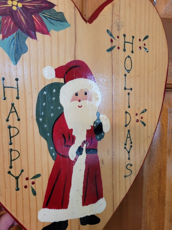 Vtg Handmade Wood Painted Santa Claus Christmas Holidays Signed Mexico READ gallery