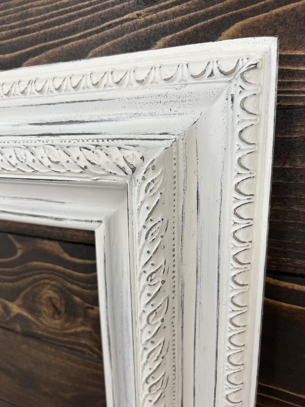 16 x 20 In Stock- Distressed White picture frame, vintage picture frame, antique gallery