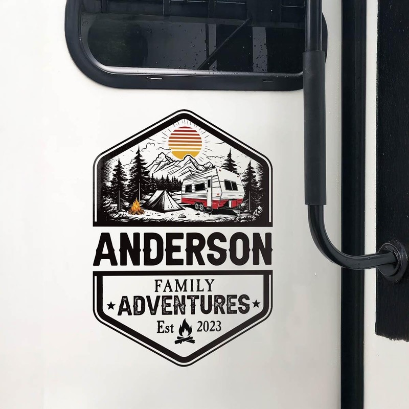 Family Adventures Personalized RV Decal, Custom Camper Sticker, Family Road gallery
