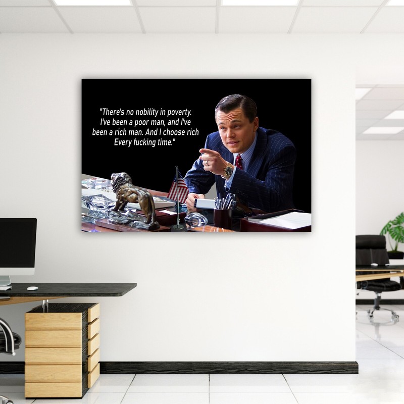 Wolf of Wall Street Framed Canvas Movie Poster Motivational Leonardo DiCaprio gallery