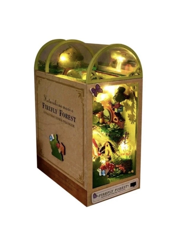 Creative & Fairyland 3D Light Up DIY Bookend Wooden Nook Kit TC35 Firefly Forest