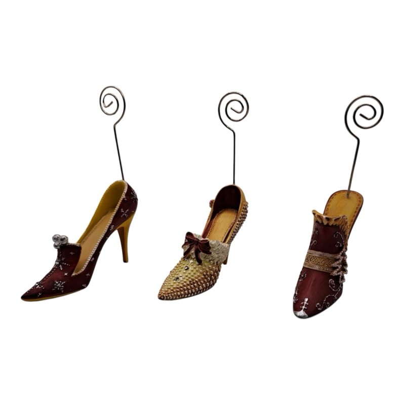 Card Photo Holder Set of 3 Shoes Resin High Heel Fashion Red Fancy Place Holder gallery