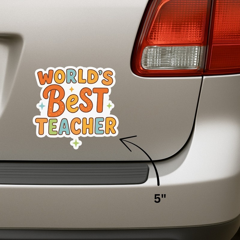 4Pcs World’s Best Teacher Stickers – Cute Teacher Appreciation Vinyl Decals gallery