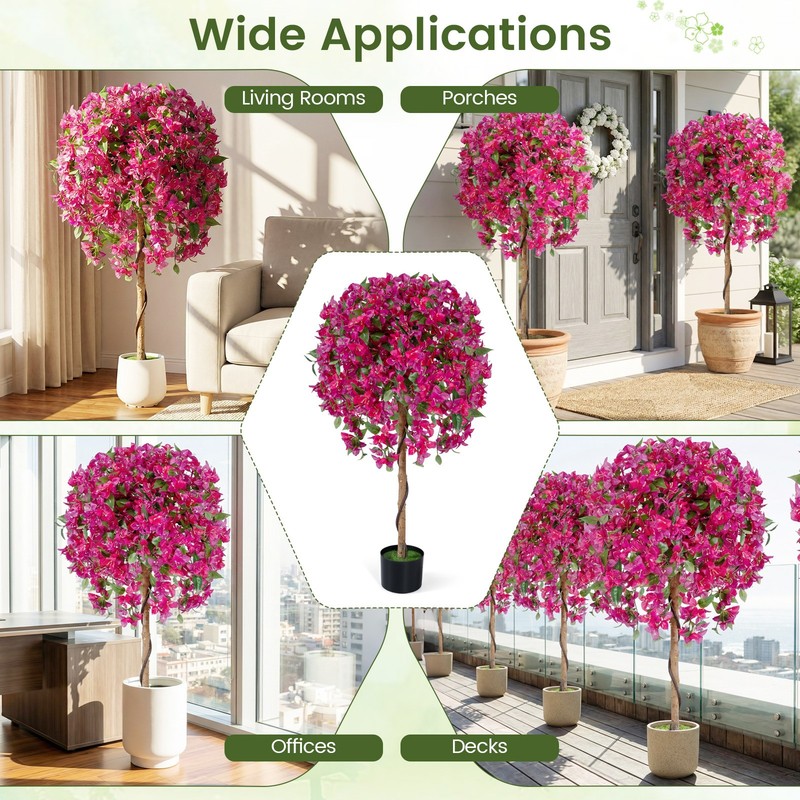2 Pack Artificial Azalea Trees,51"Faux Floral Plants with Vivid Blooming Flowers gallery