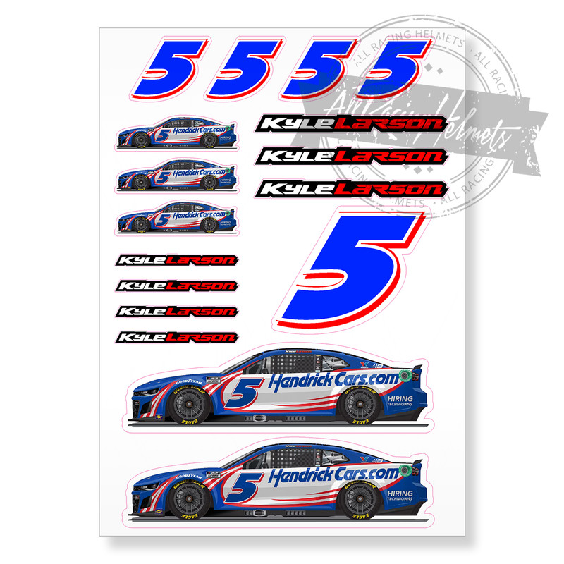Kyle Larson #5 Chevrolet Nascar A4 Printed Vinyl Decal Sticker High Quality Kit