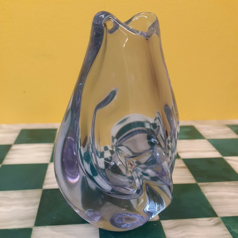 Light Purple Vase Thick Glass 4.25″ inch Decorative Lavender Bud Vase