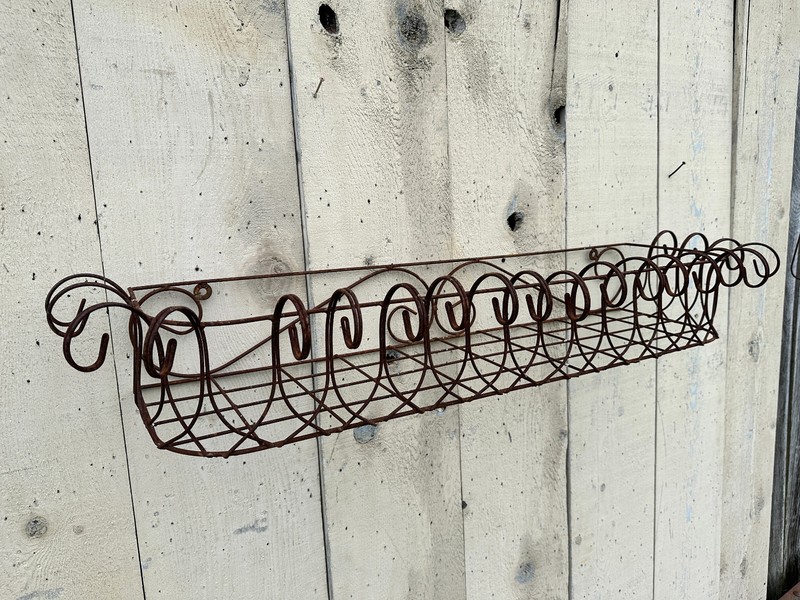 45″ Window Box Wall Mount Planter – Outdoor Patio Metal Basket Wrought Iron