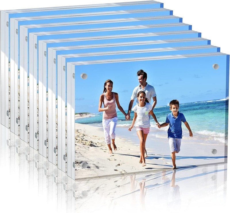 8 Pack Acrylic Picture Photo Frame Magnetic 4×6 Clear Free standing 4×6“