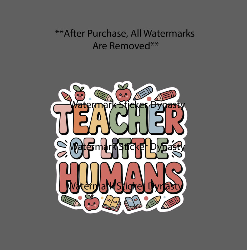Teacher Of Little Humans Sticker Waterproof Decal Books School Learning Gift NEW