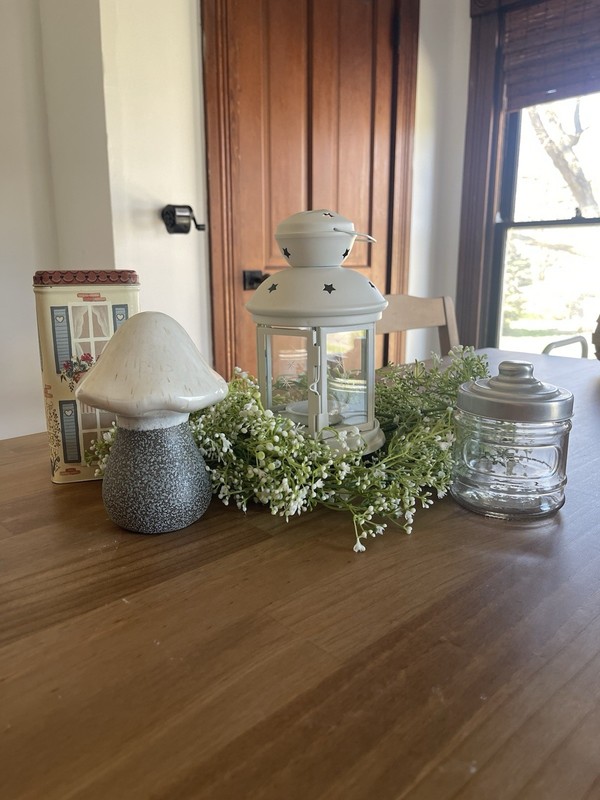 Spring/Summer Cottage Home Decor Bundle - Jars Mushroom Garland - Vintage Whimsy