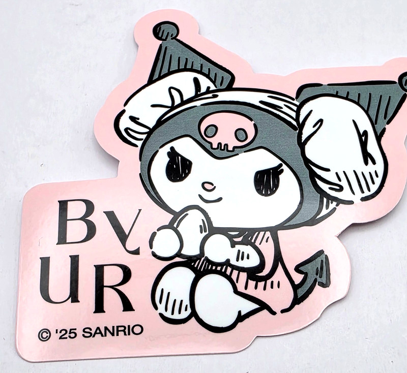 Sanrio Kuromi Vinyl Stickers Set of 3 Kawaii Laptop Phone Water Bottle