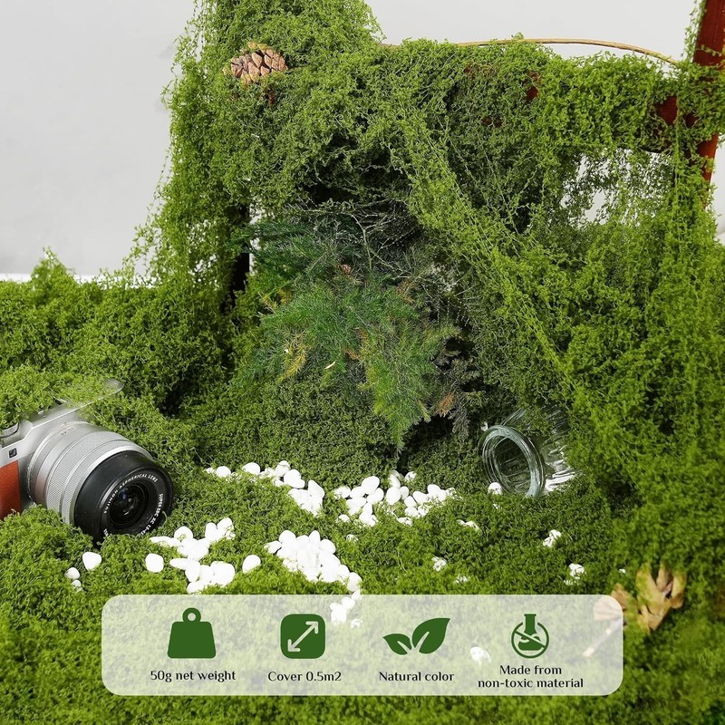 Artificial Moss 50g – Realistic Decorative Green Moss for DIY Crafts gallery