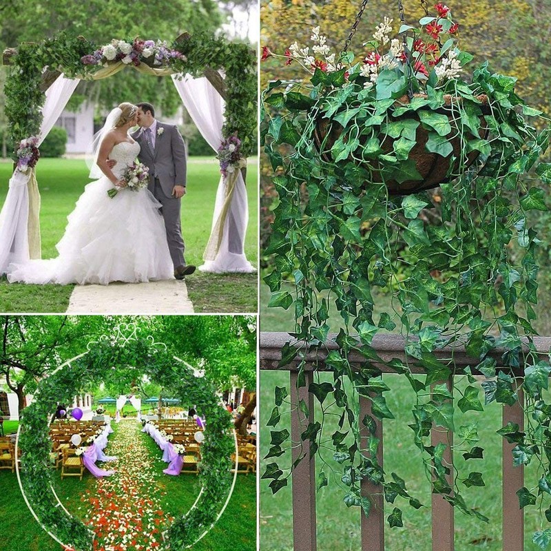 12 Pack Fake Vines for Room Decor Artificial Ivy Garland with Clip Green Flow... gallery