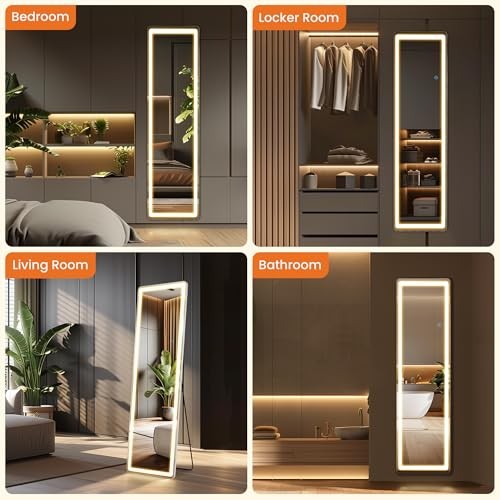 Full Length Mirror with LED Lights, 60"x16"Floor Mirror 60"L x 16"W Rectangular gallery