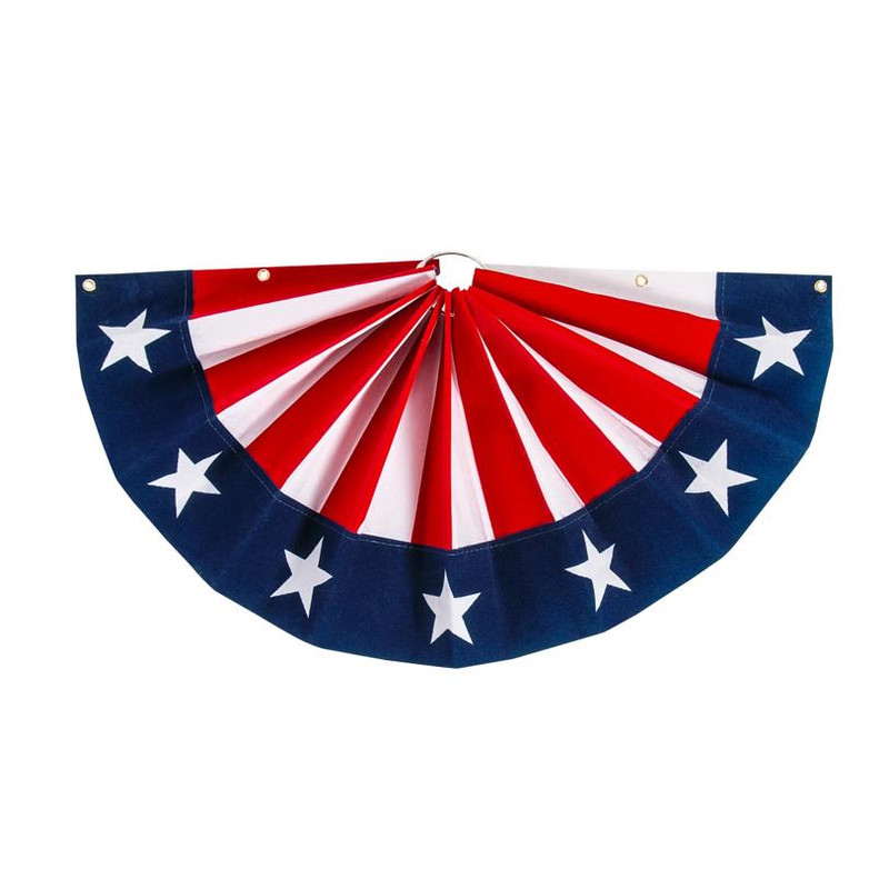 18″ x 9″ Patriotic Fan Drape Mini Flocked Bunting – Morris Costumes