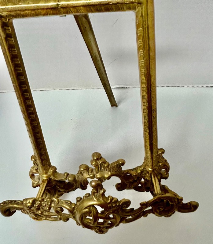 Vintage Brass Rococo Style Table Top Art Easel gallery