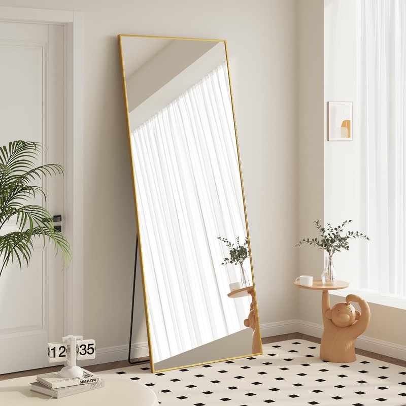 Olixis Gold Full Length Mirror 60X16 For Bedroom Full Body Mirror Stand Hanging gallery