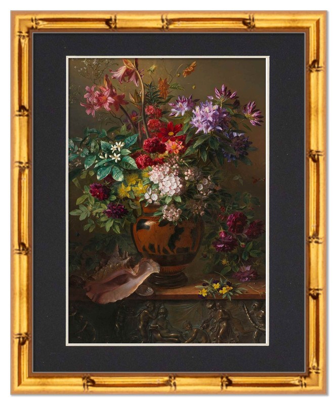 11x14 Frame Gold Bamboo With Black Picture Mat For 11x14 Photo - Gold Bamboo 13x gallery