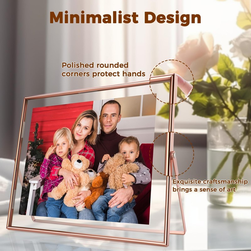 10x12 Inch Rose Gold Horizontal Floating Frame For Picture 8.5x11/8x10/7x9 gallery