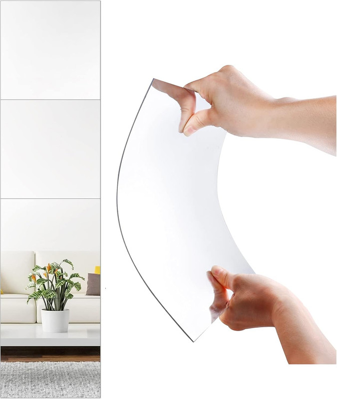 Wall Mirror Full Length, 4Pcs Full Body Mirror for Bedroom, Safety Unbreakable M gallery