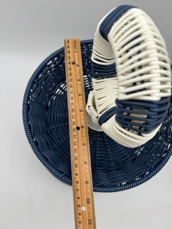 New Ciroa Hello Summer 2 Tier Plastic Wicker Serving Stand Basket Beach Coastal gallery