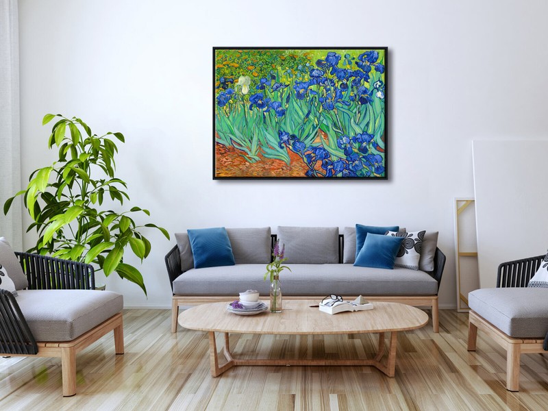 Irises by Van Gogh Fine Art Painting Reproduction Canvas Print Picture Framed gallery