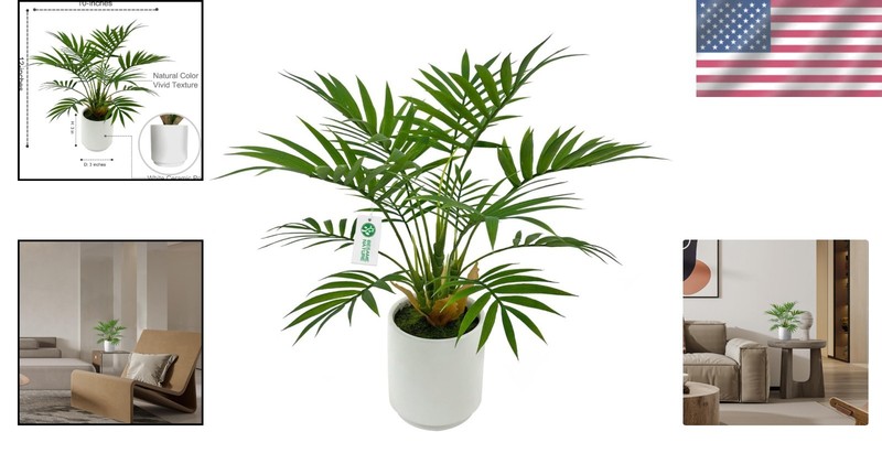 Instantly Beautify Spaces with Our 12-Inch Artificial Palm Plant - Easy Care! gallery