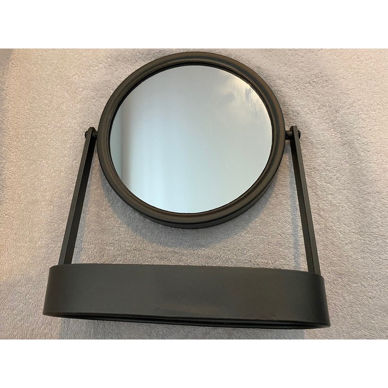 Modern Swivel Tabletop Vanity Mirror With Cosmetic Holding Tray - Brand New gallery