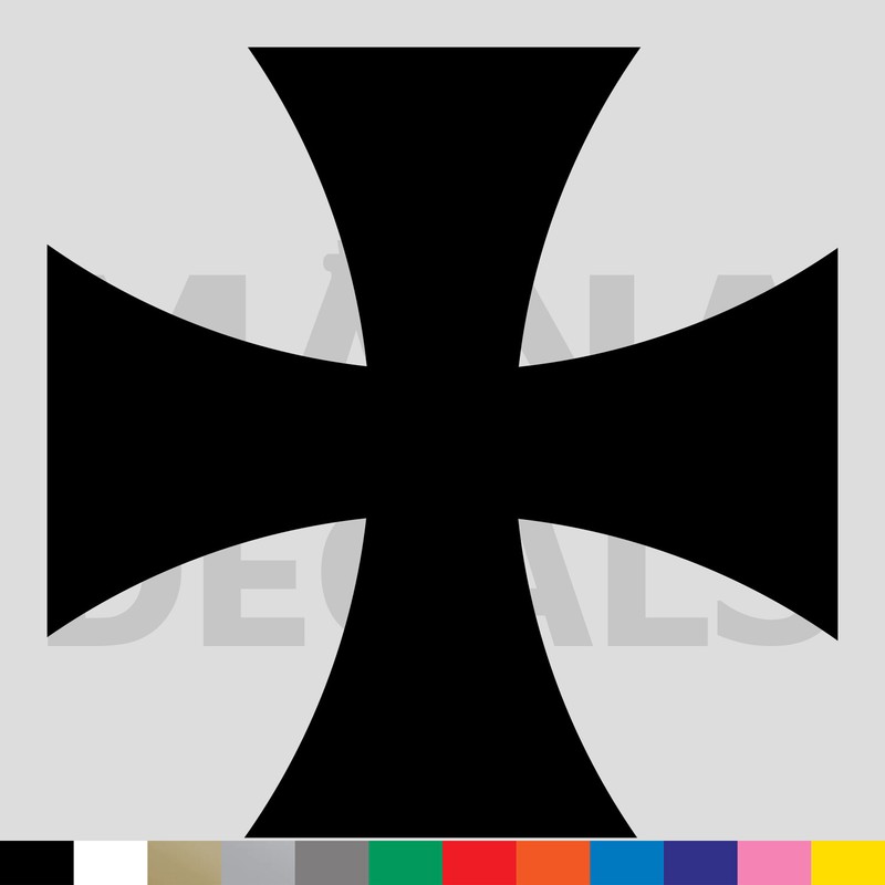 Iron Cross Vinyl Die Cut Decal Sticker – Motorcycle Biker Chopper Maltese