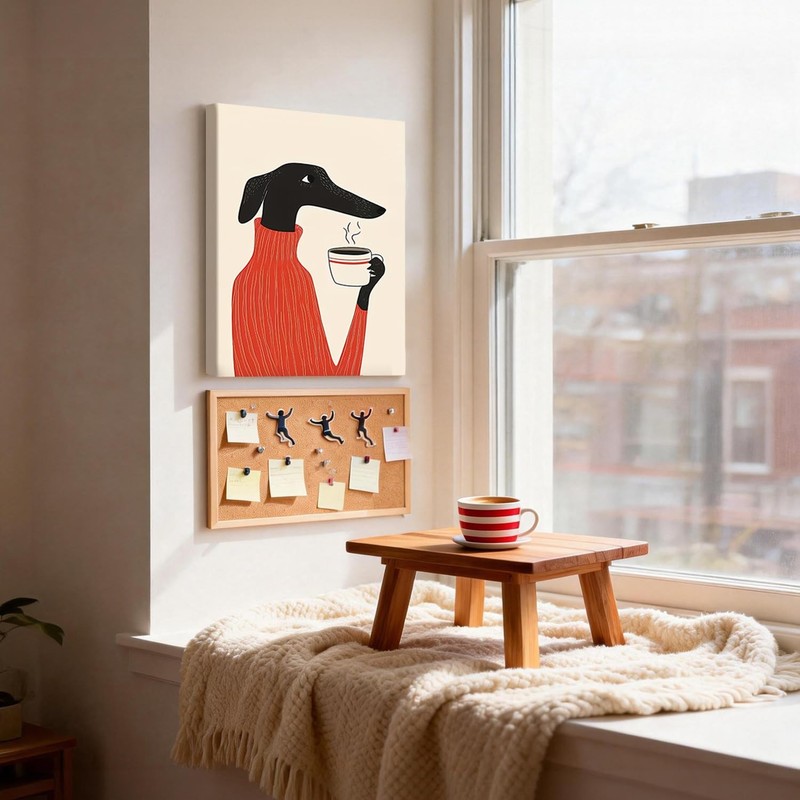 2Pcs Framed Funny Coffee Wall Art, Modern Minimalist Creative Canvas Printed ... gallery