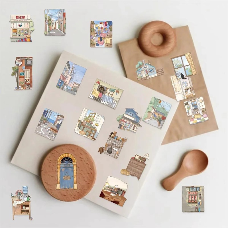 50Pcs Vintage Stickers,Waterproof Transparent PET Aesthetic Decorative Sticker S gallery