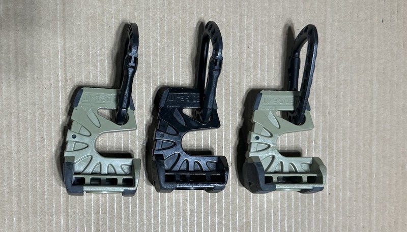 Lot of 3 Wedge-It Tactical Door Stops with Carabiners – OD Green & Black – GUC