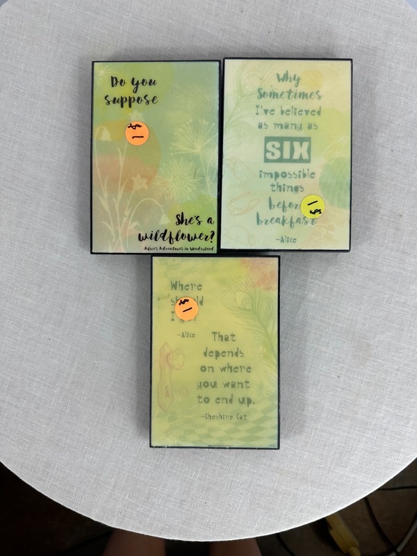 Set of 3 Decorative Frames Motivational Green