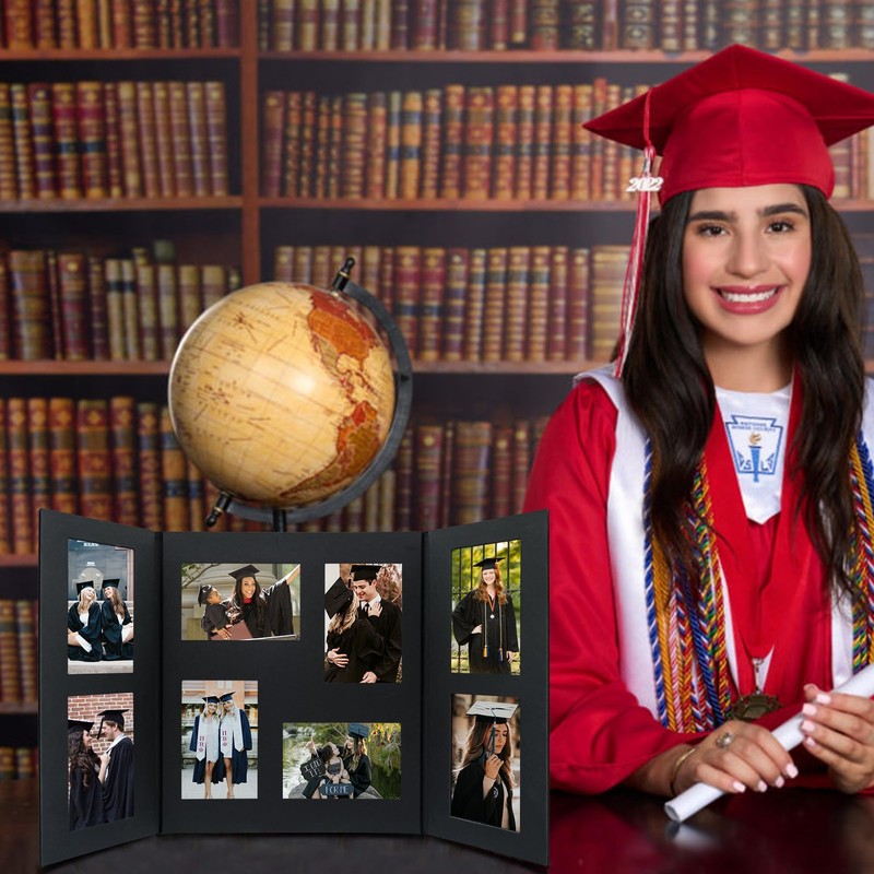 Graduation Picture Frame Photo Display Board Multi 4"x6" Memory Portfolio Alb... gallery