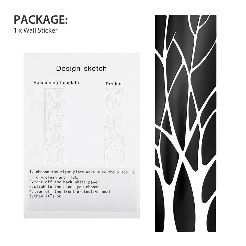 3D Mirror Art Removable Wall Sticker Acrylic Mural Decal Home Room Decor Set US gallery