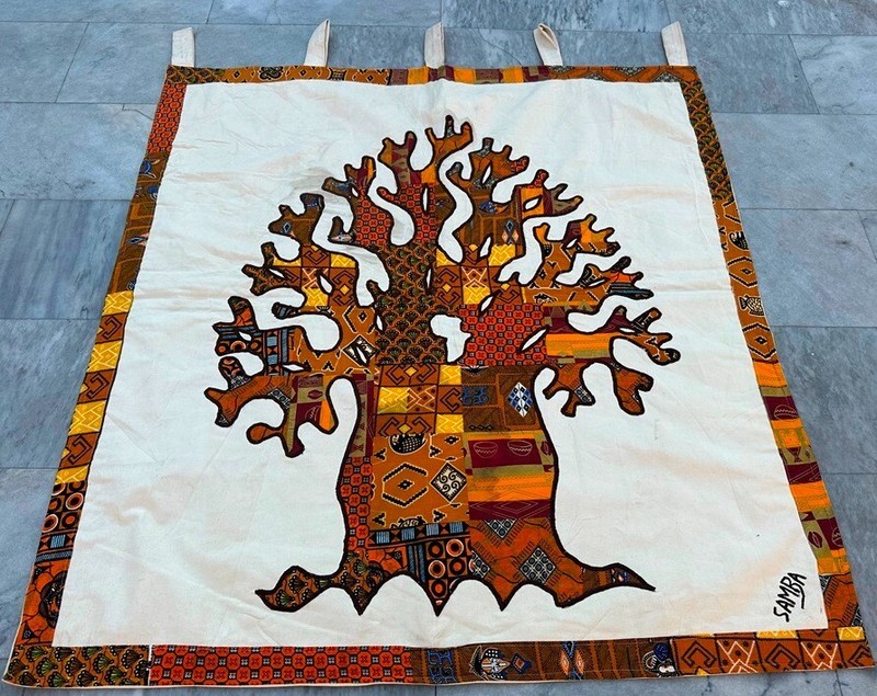 Vintage French Tapestry Goblin Tree Floral Decor Medieval Wall Hanging 135x125cm