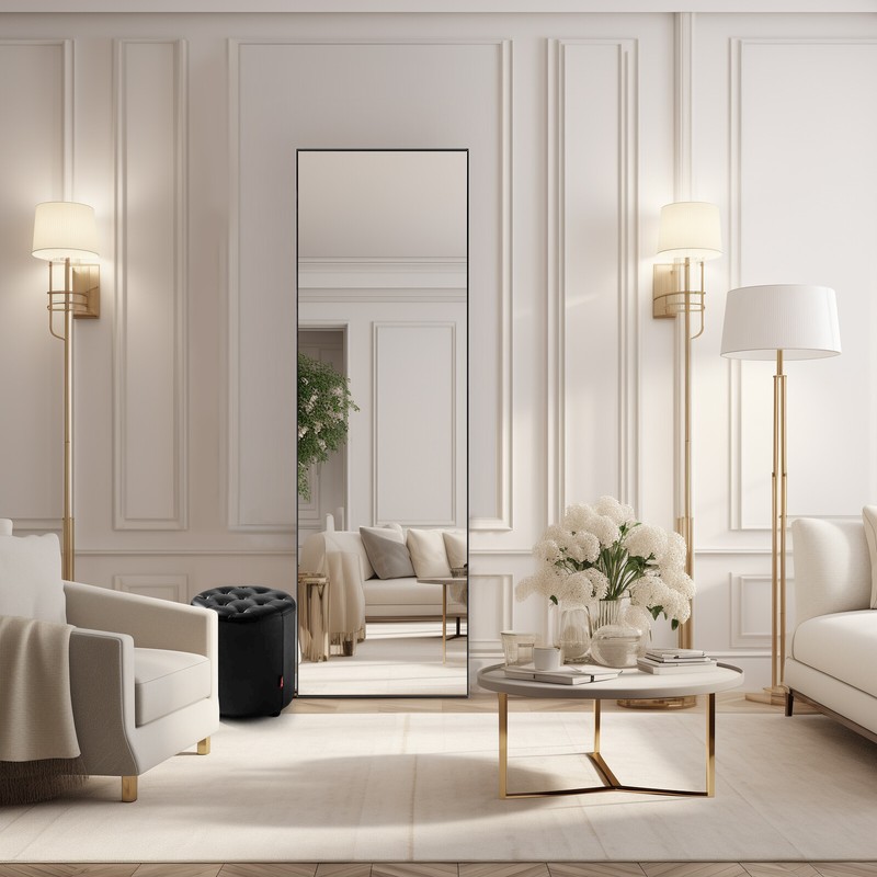 Full Length Mirror Rectangular Full Body Floor Mirror Standing Hanging Leaning gallery