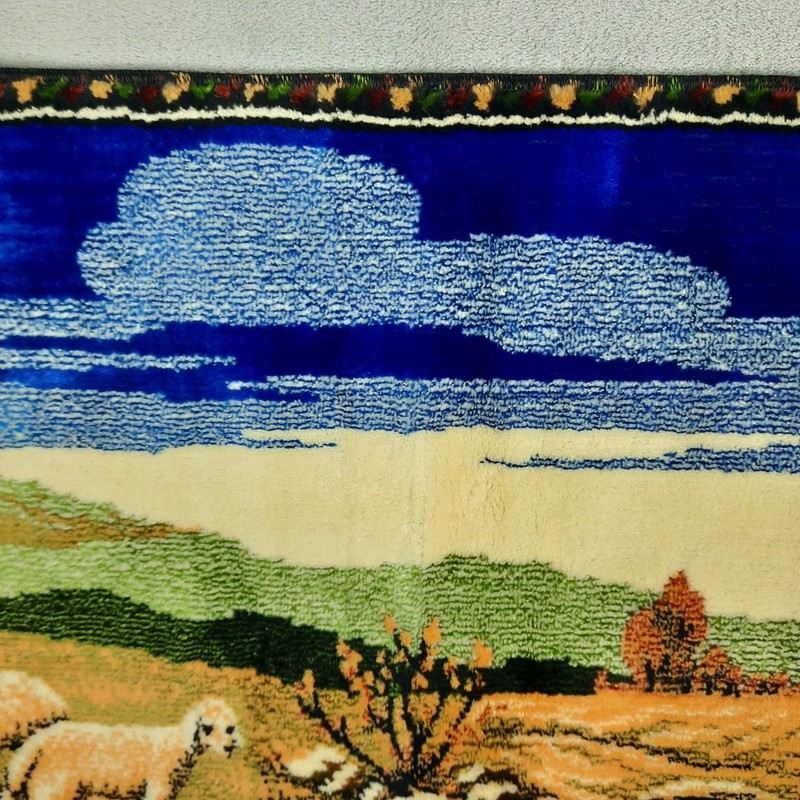 Vintage Jesus The Good Shepherd and Sheep Velvet Tapestry Wall Hanging Religious gallery