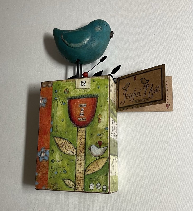 Lisa Kaus Joyful Nest Mixed Media Collage Art Dance In The Garden Sculpture 2010
