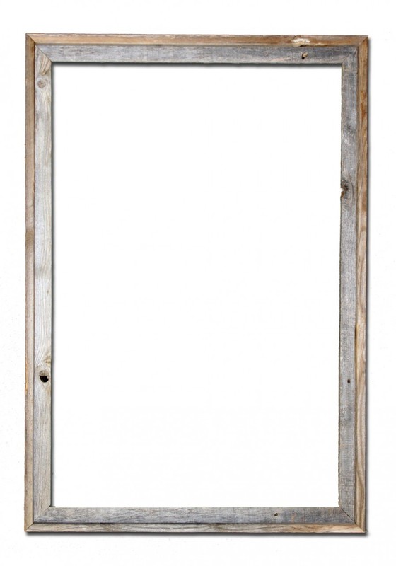 24×36–2″ Wide Signature Reclaimed Rustic Barn Wood Open Frame No Glass or Back
