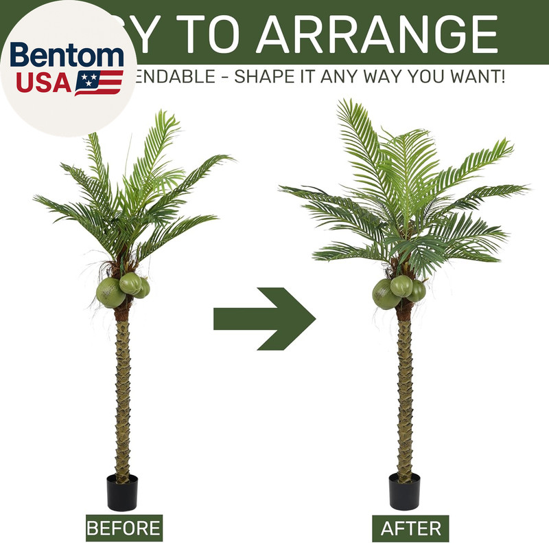 Artificial Phoenix Palm Tree 6.5FT Tall Large Faux Coconut Trees with Realistic gallery